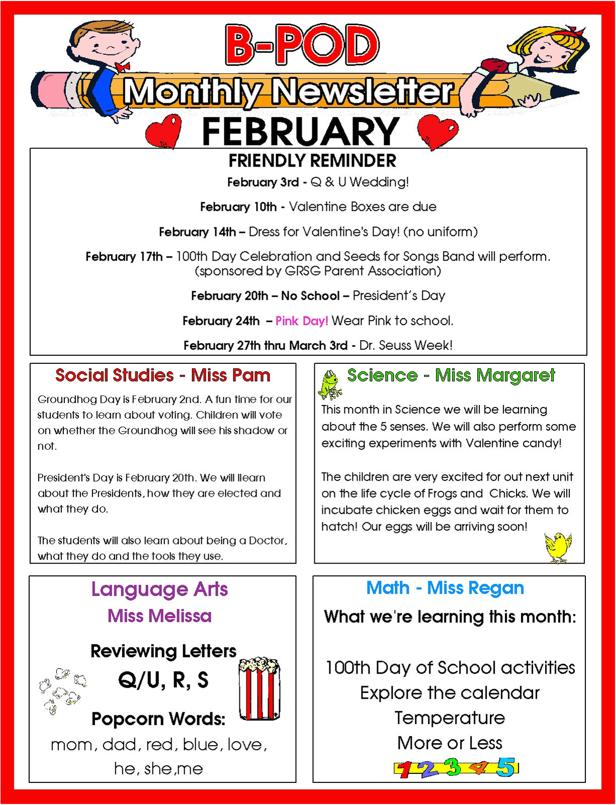 Delray Beach Day Care Facility Monthly Newsletter