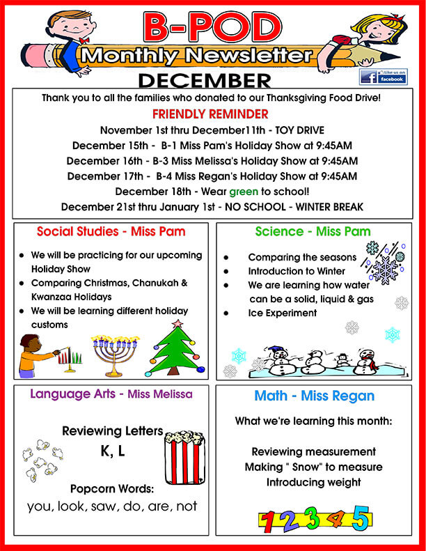 Delray Beach Day Care Facility Monthly Newsletter Delray Beach Day Care Facility Monthly Newsletter