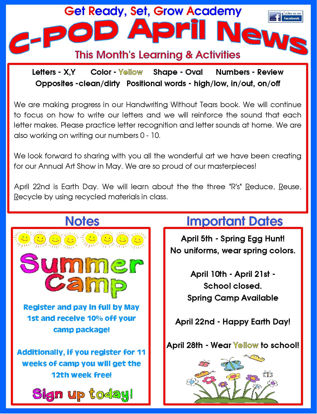 Delray Beach Day Care Facility Monthly Newsletter