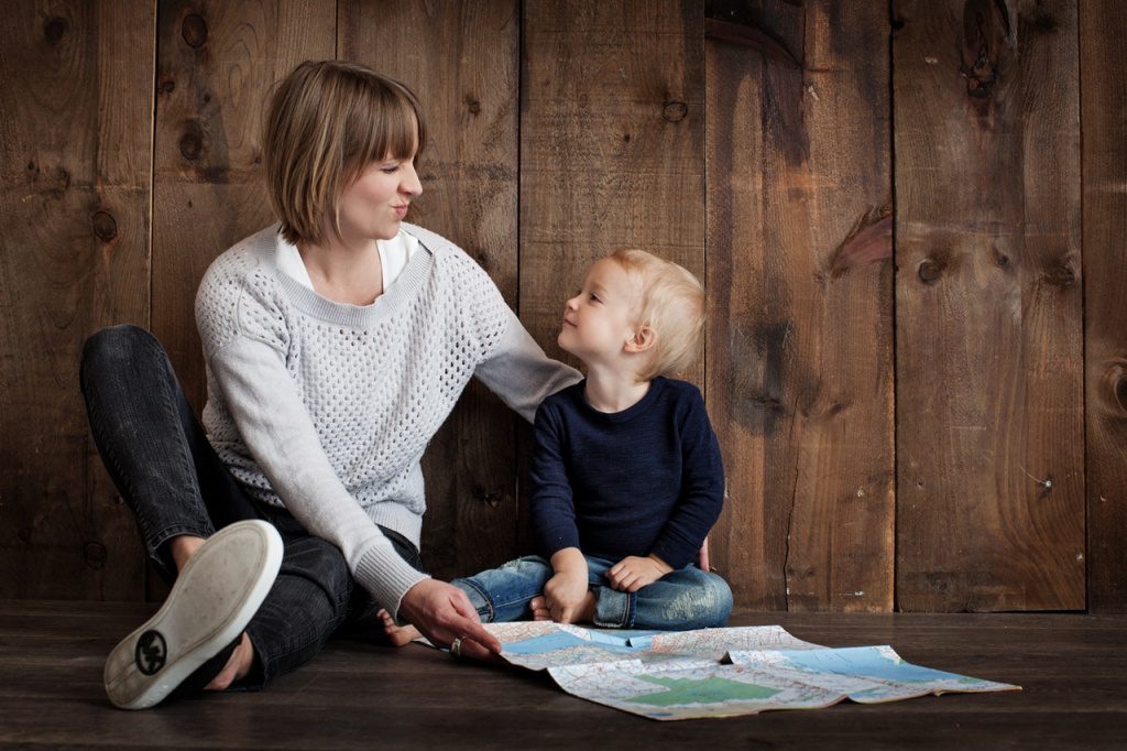 local preschool - mother and child with map - get ready set grow